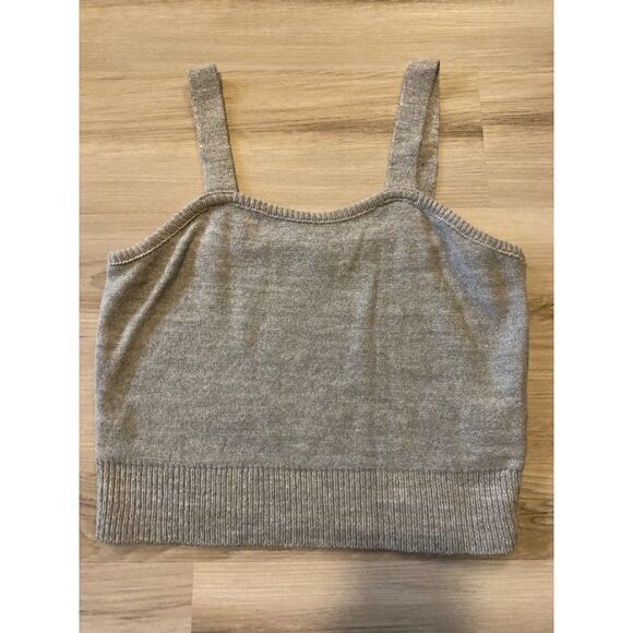 NWOT BP, women's basic grey sleeveless, cropped sweater tank top size small - Picture 1 of 7